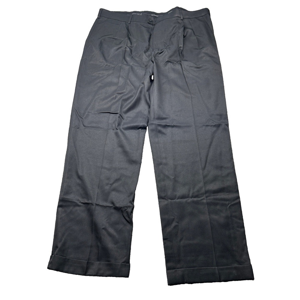 Perry Ellis Portfolio Dress Pants 40x32 Black Mens Flex Stretch
